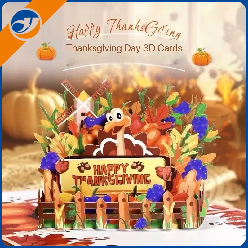 Thanksgiving 3D -Papierkarte
